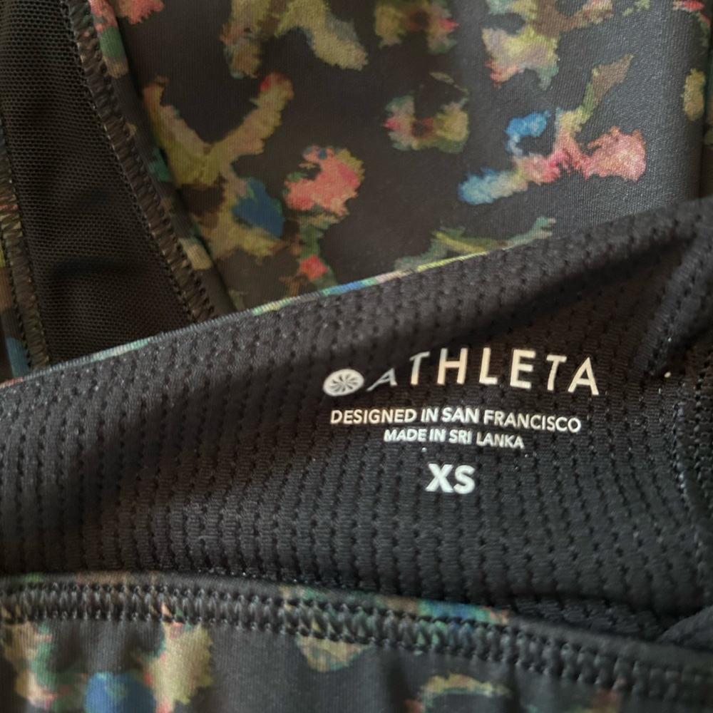 Athleta Contender Cheetah Print Racerback Sports Bra Removable Padding X… - Picture 2 of 7